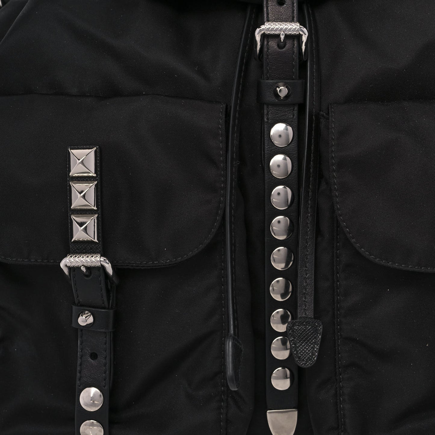 Nylon New Vela Studded Backpack Black