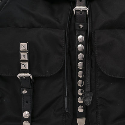 Prada Nylon New Vela Studded Backpack Black 8 of 12