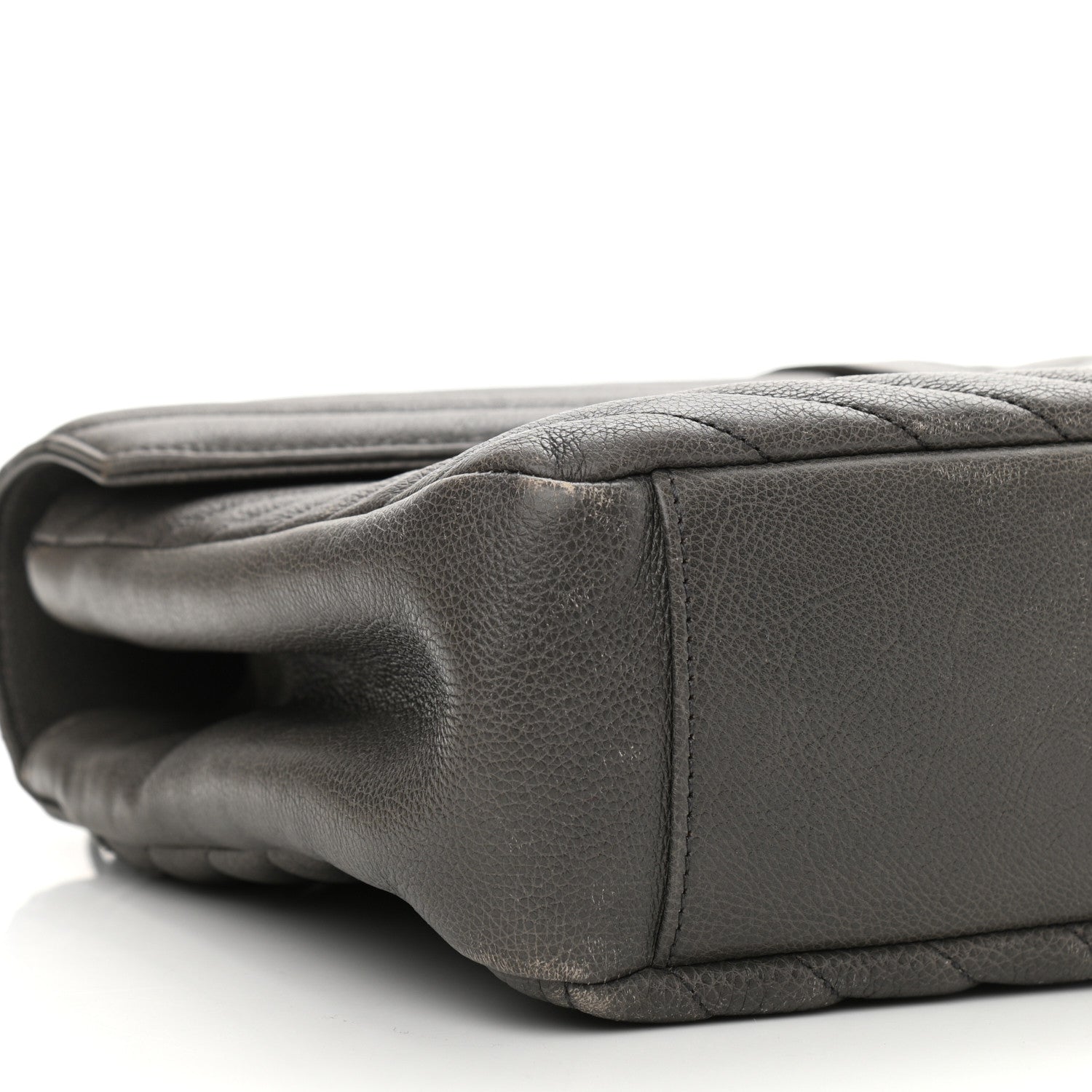 Saint Laurent Sheepskin Matelasse Chevron Monogram Large College Satchel Dark Anthracite 7 of 10