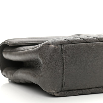 Saint Laurent Sheepskin Matelasse Chevron Monogram Large College Satchel Dark Anthracite 7 of 10