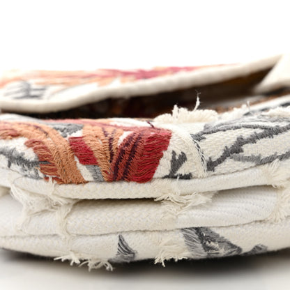 Christian Dior Canvas Embroidered Camouflage Flowers Saddle Bag Latte Multicolor 9 of 10