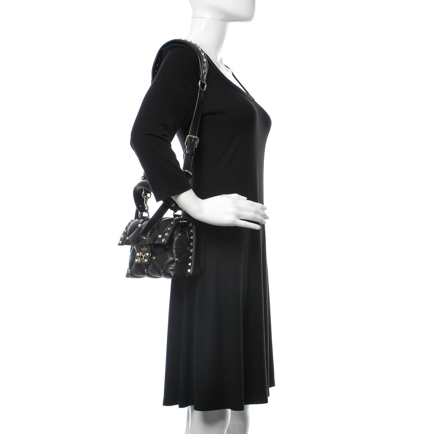 Nappa Mini Candystud Top Handle Bag Black