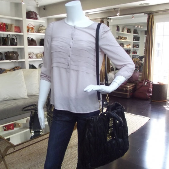 Miu Miu Leather Matelasse Tote Black 2 of 11