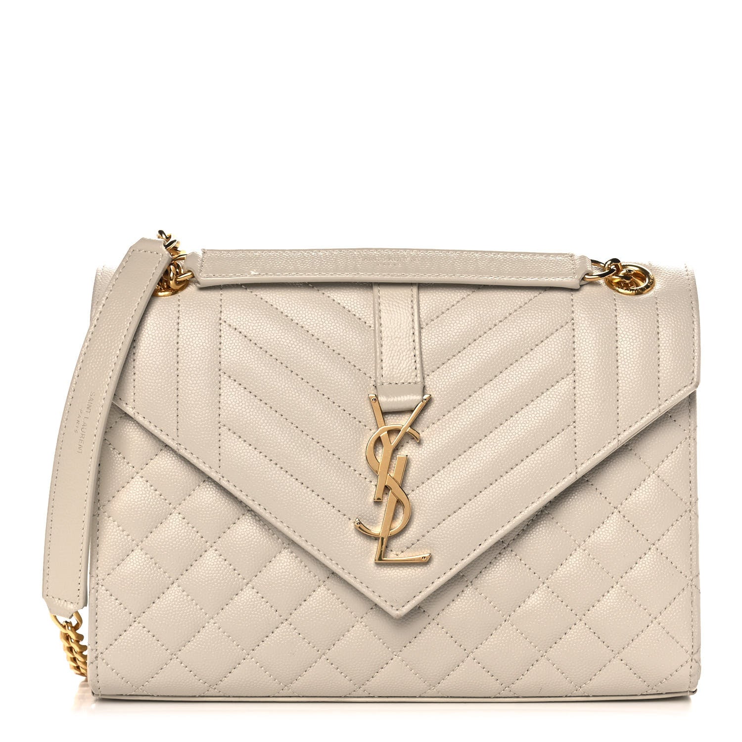 Saint Laurent Grain De Poudre Textured Mixed Matelasse Medium Triquilt Monogram Satchel Porcellana 1 of 13