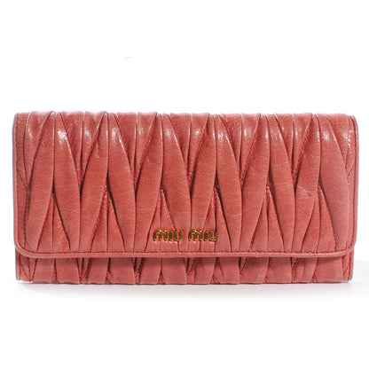 Miu Miu Leather Matelasse Wallet Rose Pink 1 of 11