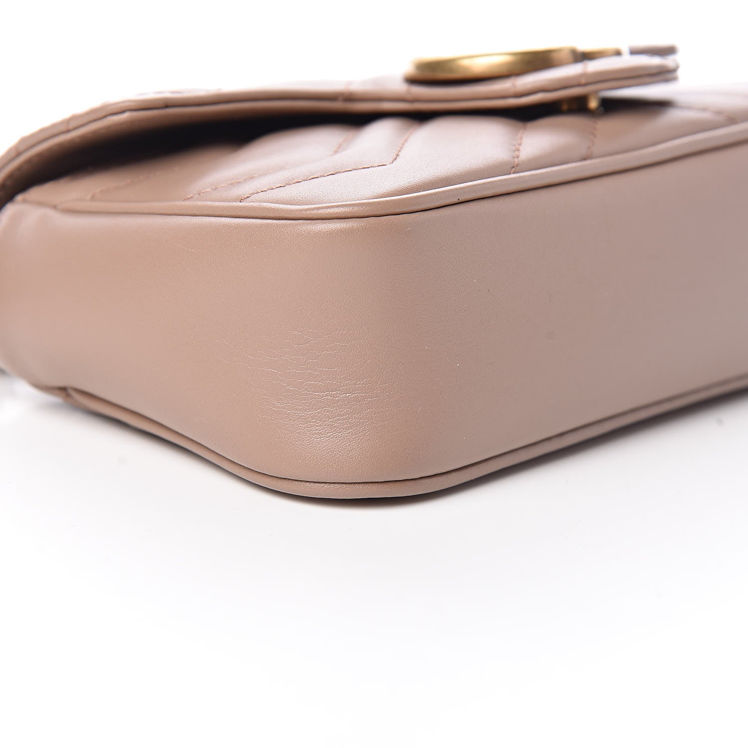 Gucci Calfskin Matelasse Super Mini GG Marmont Shoulder Bag Porcelain Rose 8 of 9