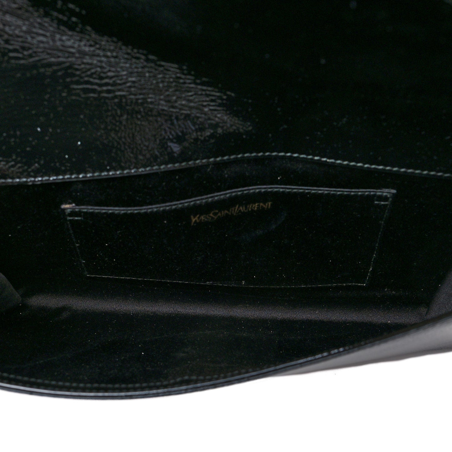 Textured Patent Monogram Large Belle De Jour Clutch Black