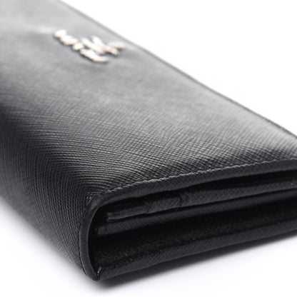 Prada Saffiano Metal Continental Flap Wallet Black 20 of 22