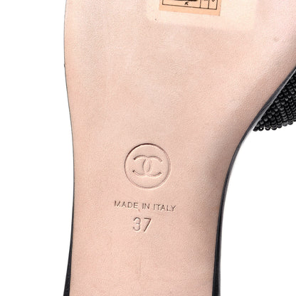 Chanel Pearl Embroidery CC Mules 37 Black 8 of 10