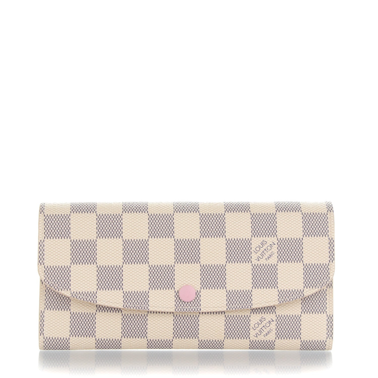 Louis Vuitton Damier Azur Emilie Wallet Rose Ballerine 1 of 7