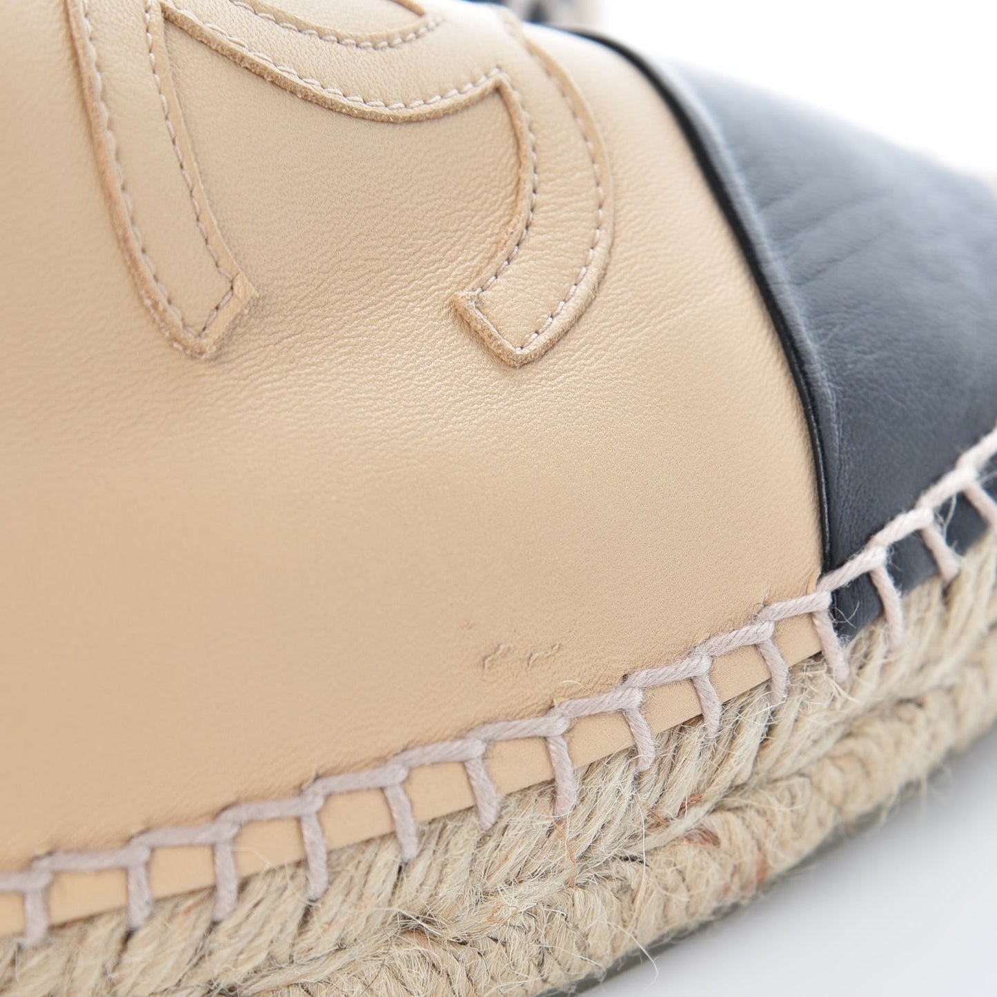 Lambskin CC Espadrilles 38 Beige Black