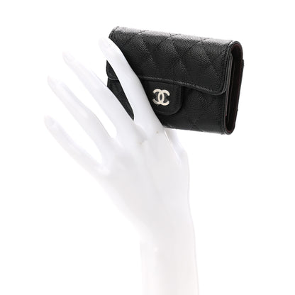 Chanel Caviar Quilted Classic 4 Key Holder Wallet Black 2 of 9