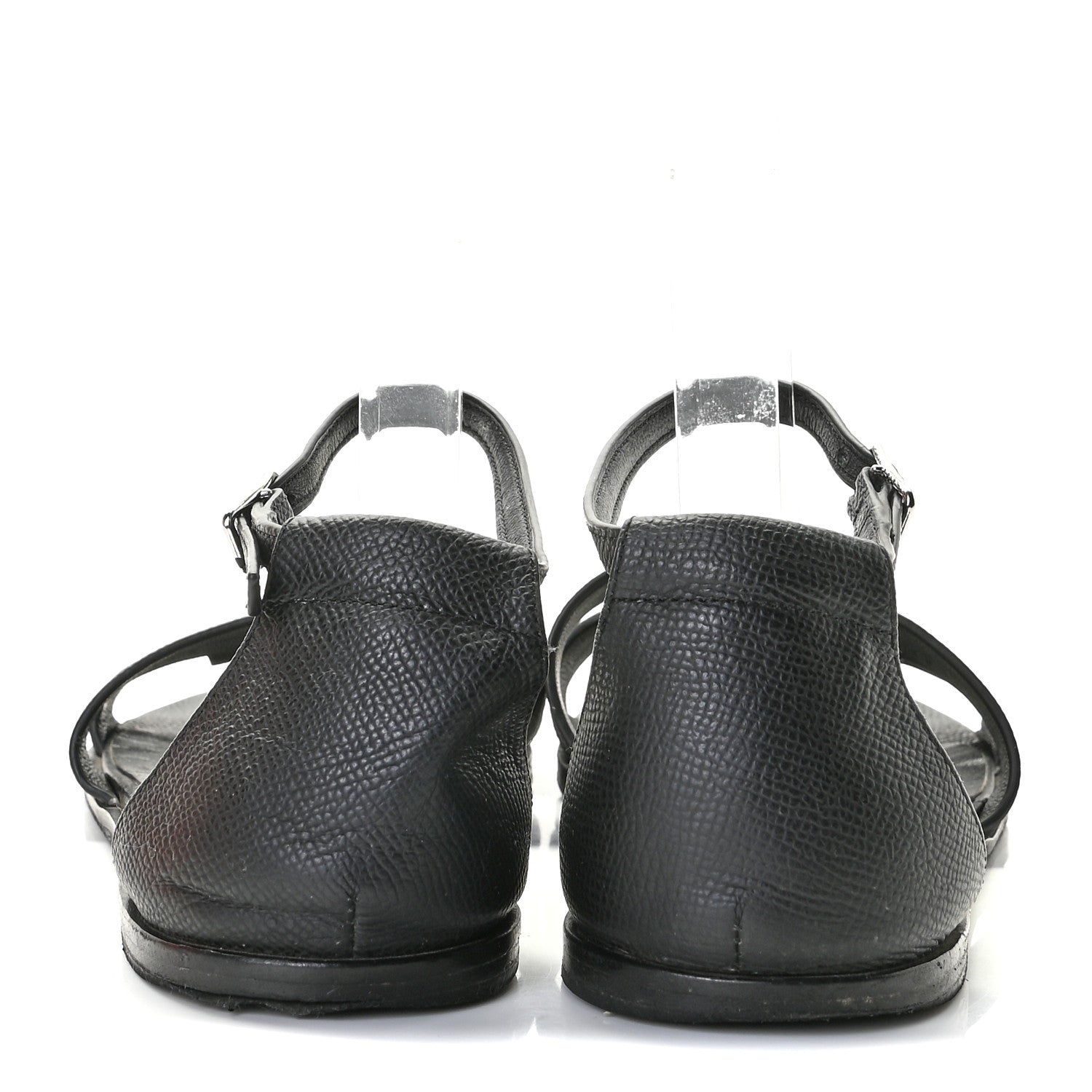 Hermes Epsom Santorini Sandals 38 Black 5 of 14