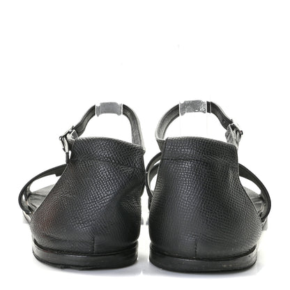Hermes Epsom Santorini Sandals 38 Black 5 of 14