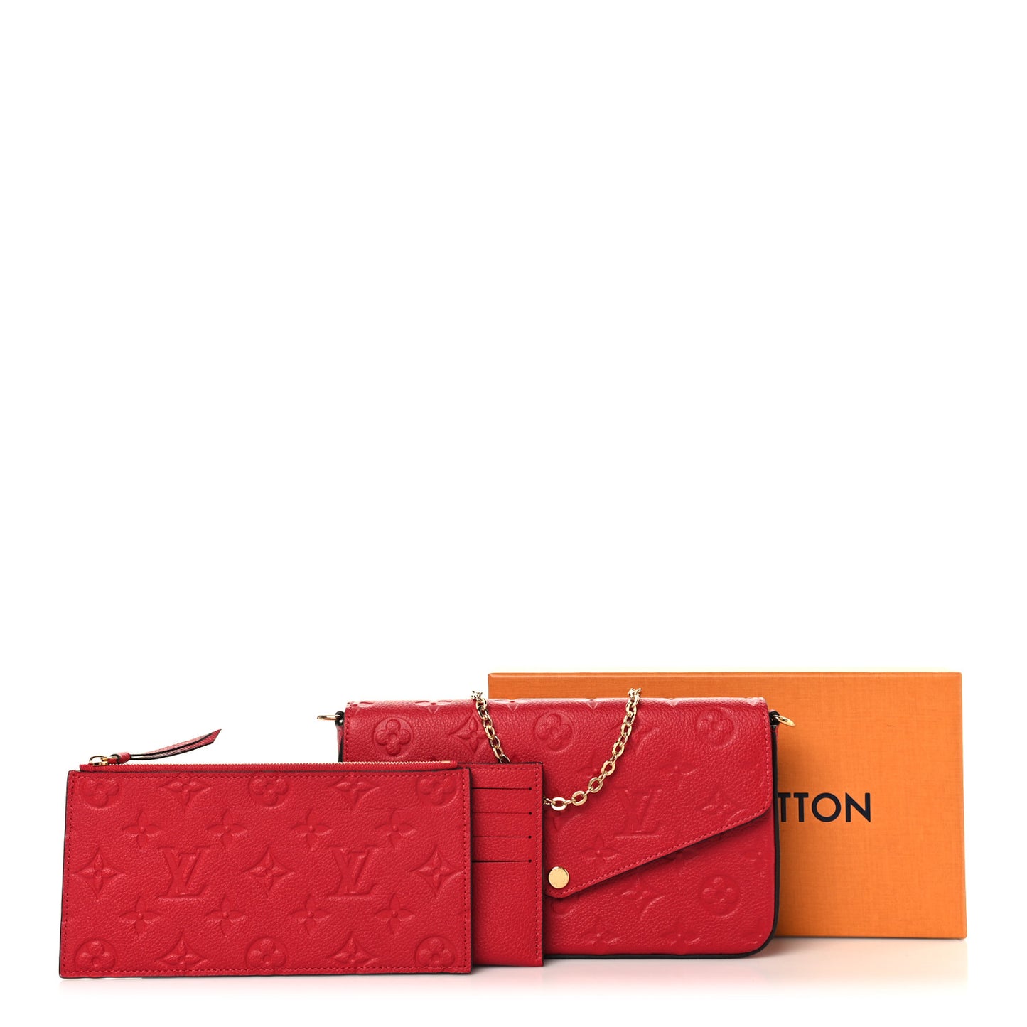 Empreinte Pochette Felicie Chain Wallet Scarlet