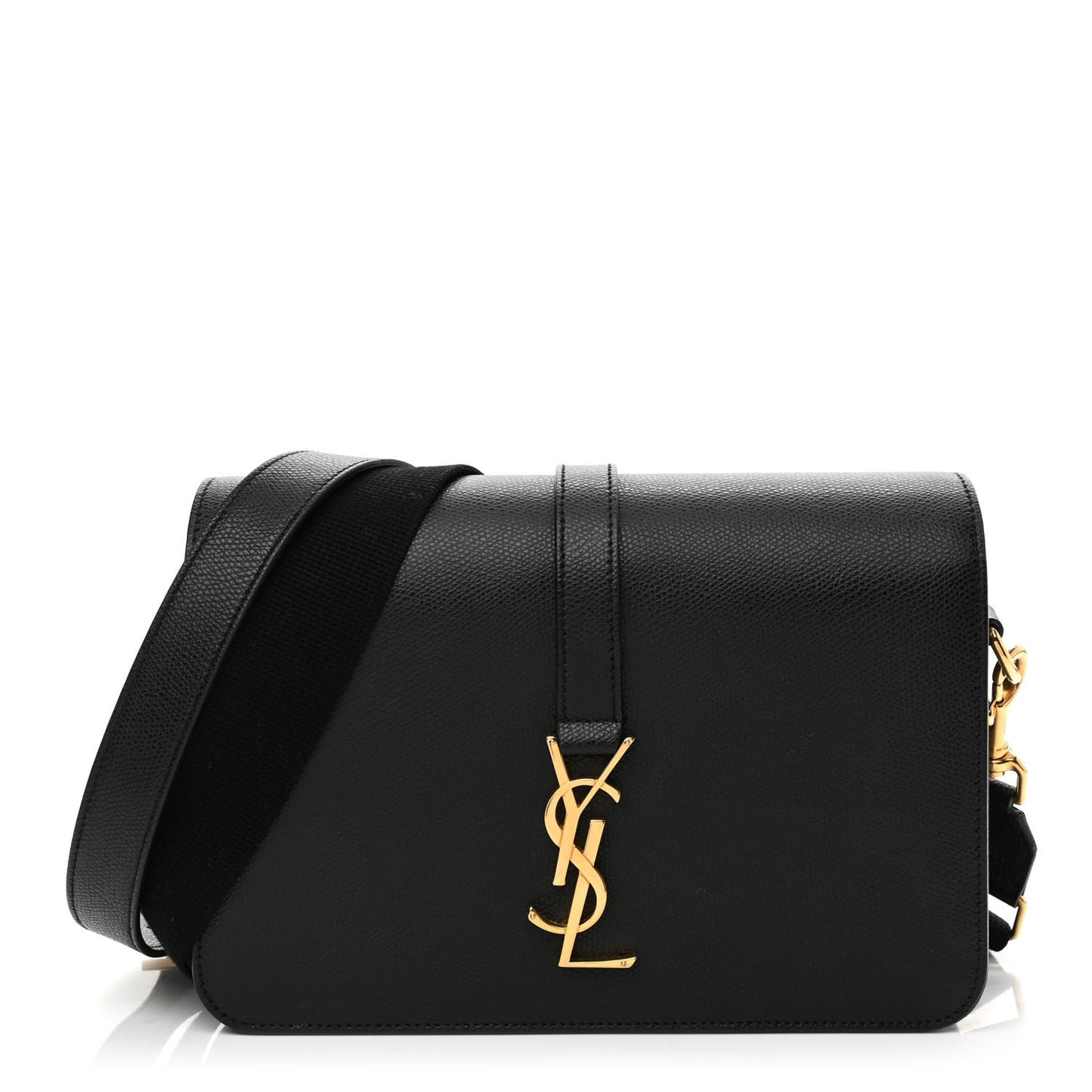 Textured Calfskin Medium Classic Monogram Universite Bag Black