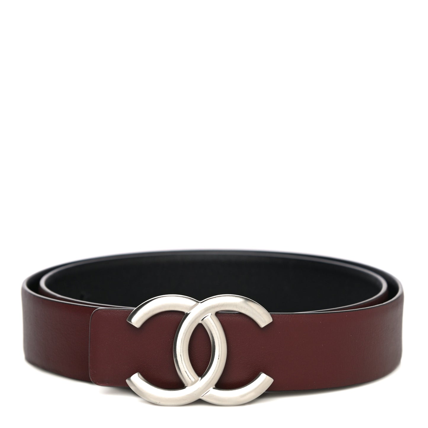 Calfskin CC Reversible Belt 80 32 Black Burgundy