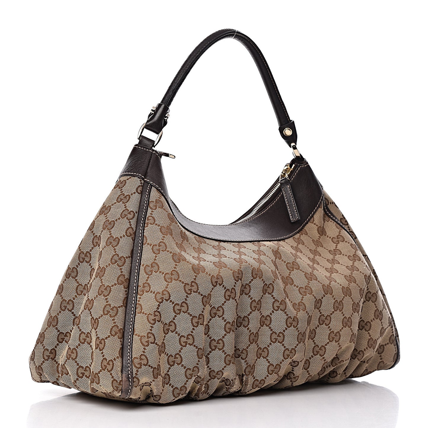 Monogram Large D Gold Hobo Dark Brown