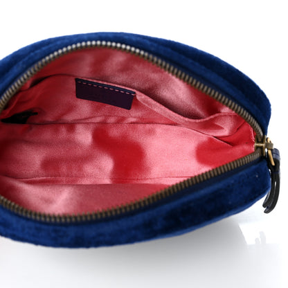 Gucci Velvet Matelasse GG Marmont Belt Bag 95 38 Cobalt Blue 4 of 8