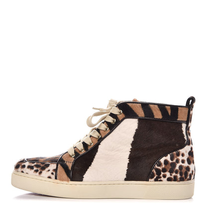 Christian Louboutin Calf Hair Animal Print Rantus Orlato Flat Sneakers 38.5 Multicolor 1 of 12
