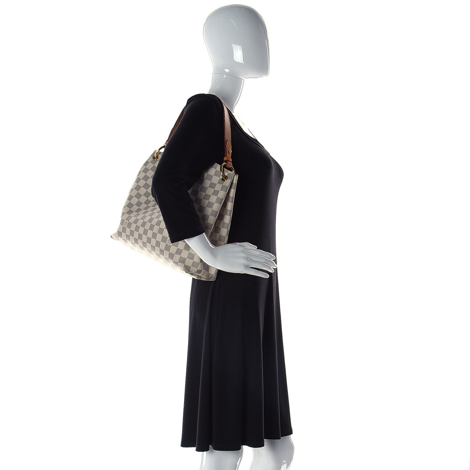 Louis Vuitton Damier Azur Graceful PM Rose Ballerine 2 of 9