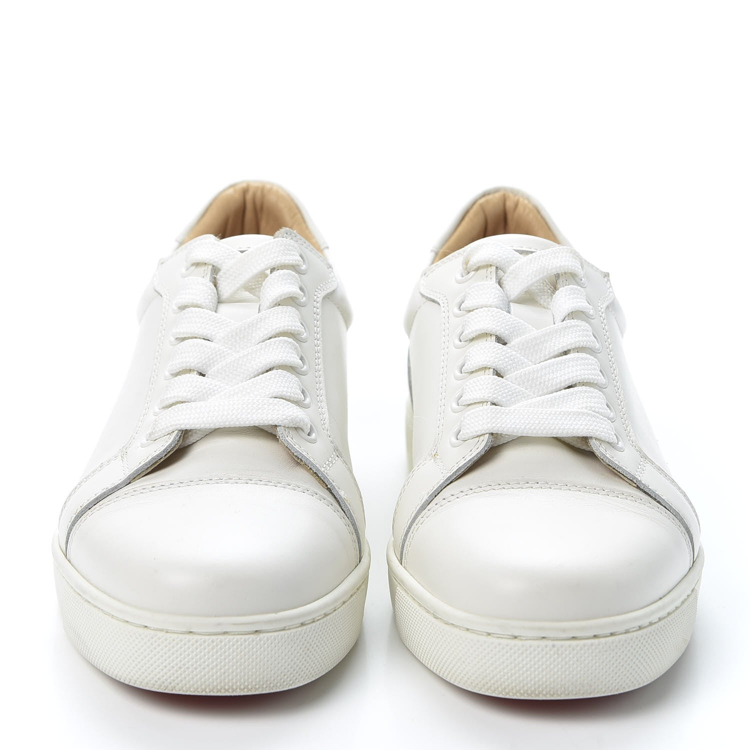 Christian Louboutin Calfskin Vieira Flat Sneakers 35.5 Latte 3 of 10