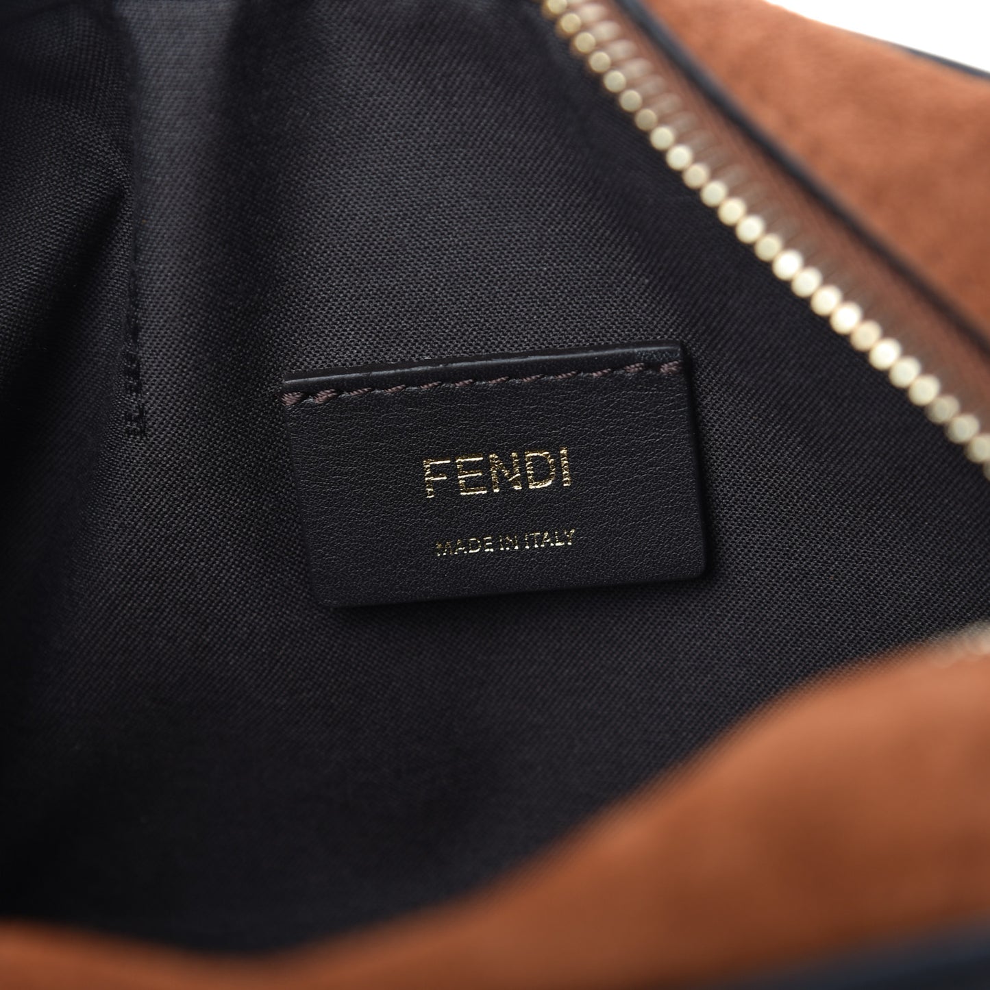 Suede Goatskin Stamp Patch Mini Camera Case Cuoio Black