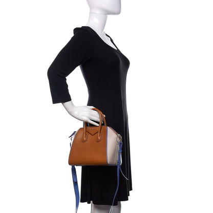 Givenchy Sugar Goatskin Mini Tri-Color Antigona Tan White Blue 3 of 12