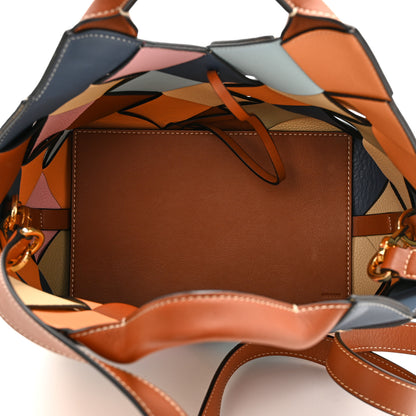 Loewe Calfskin Small Woven Basket Surplus Bag Soft Apricot Crystal Blue 5 of 9
