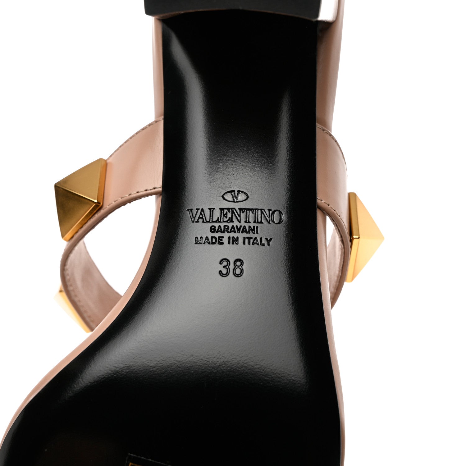 Valentino Garavani Calfskin Roman Stud 60mm Slide Sandals 38 Rose Cannelle 8 of 11