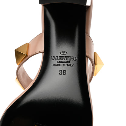 Valentino Garavani Calfskin Roman Stud 60mm Slide Sandals 38 Rose Cannelle 8 of 11