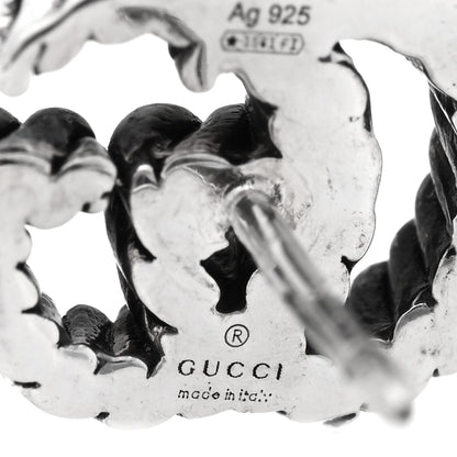 Gucci Sterling Silver Torchon Double G Earrings 4 of 4