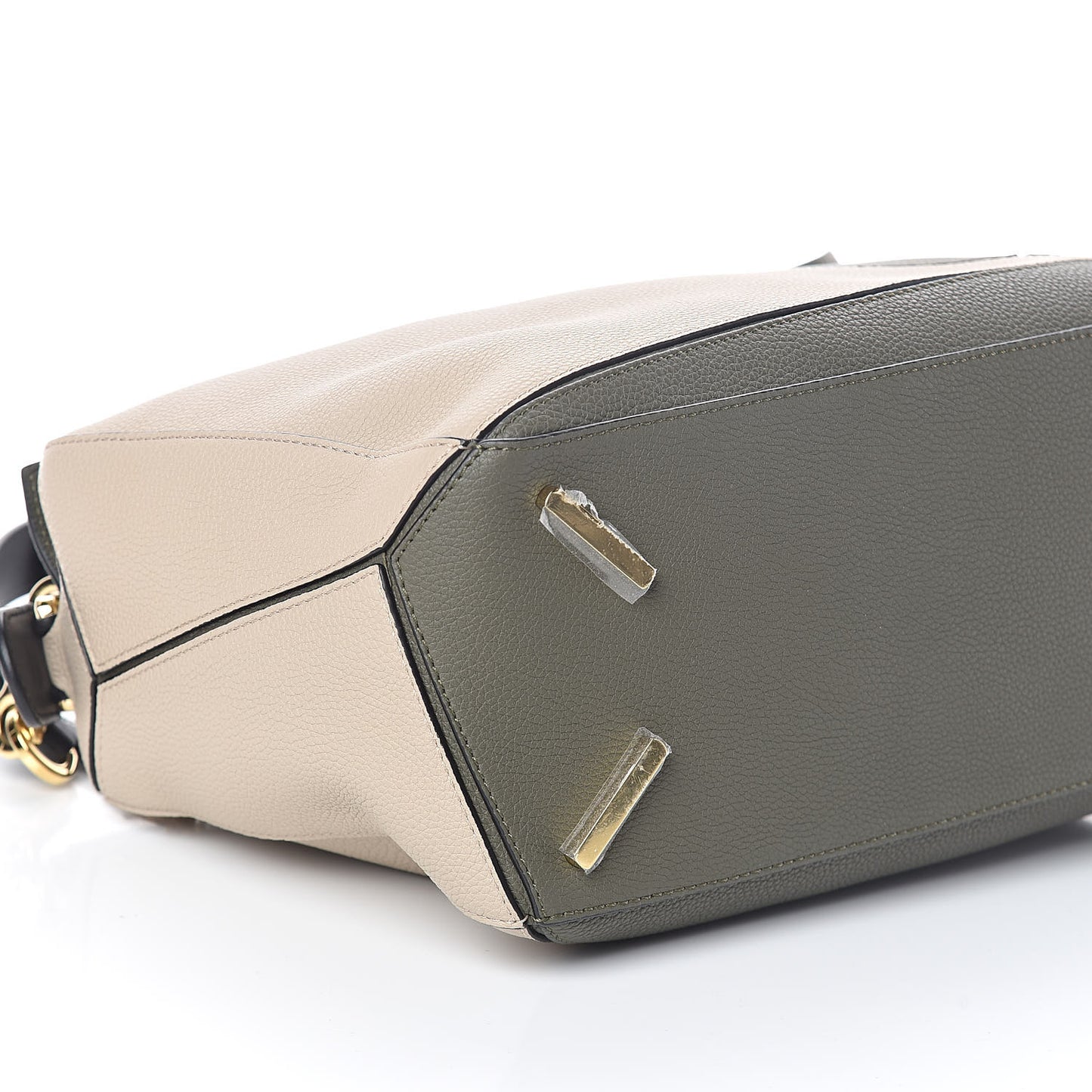 Grained Calfskin Medium Puzzle Bag Oat Khaki Green