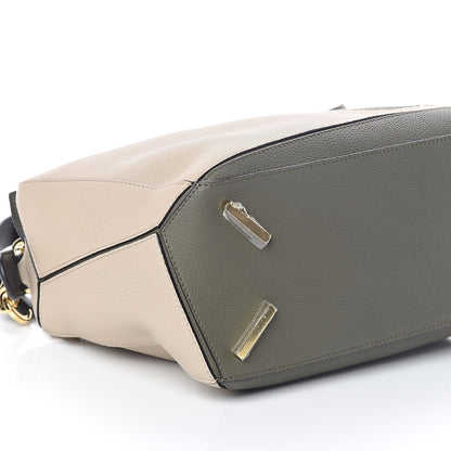 Loewe Grained Calfskin Medium Puzzle Bag Oat Khaki Green 8 of 9