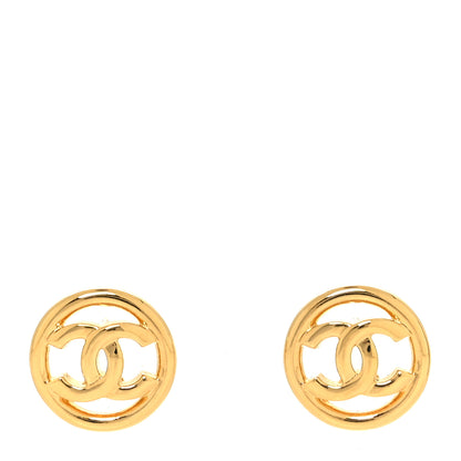 Chanel Metal CC Round Earrings Gold 1 of 5