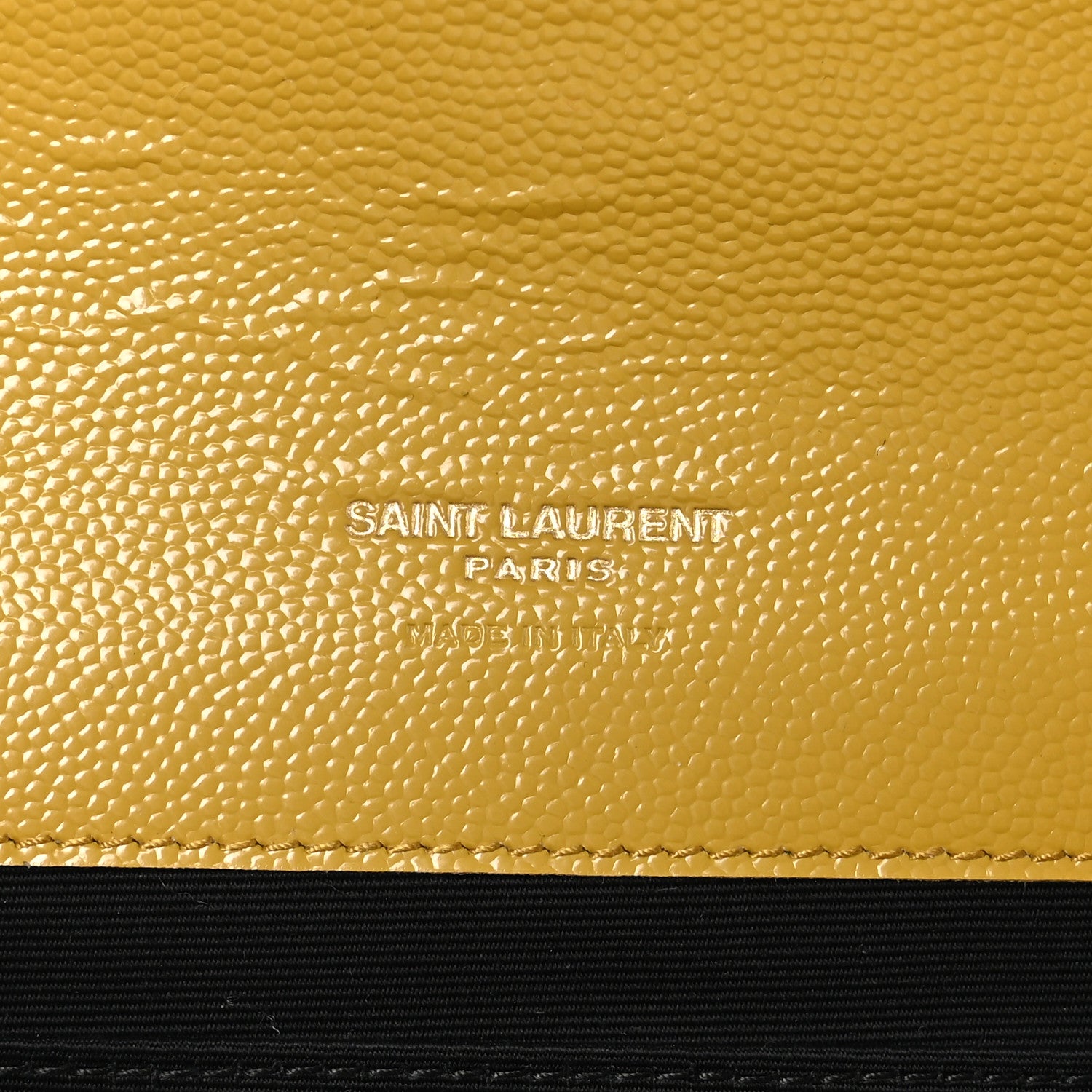 Saint Laurent Grain De Poudre Matelasse Chevron Monogram Envelope Clutch Mustard 6 of 9