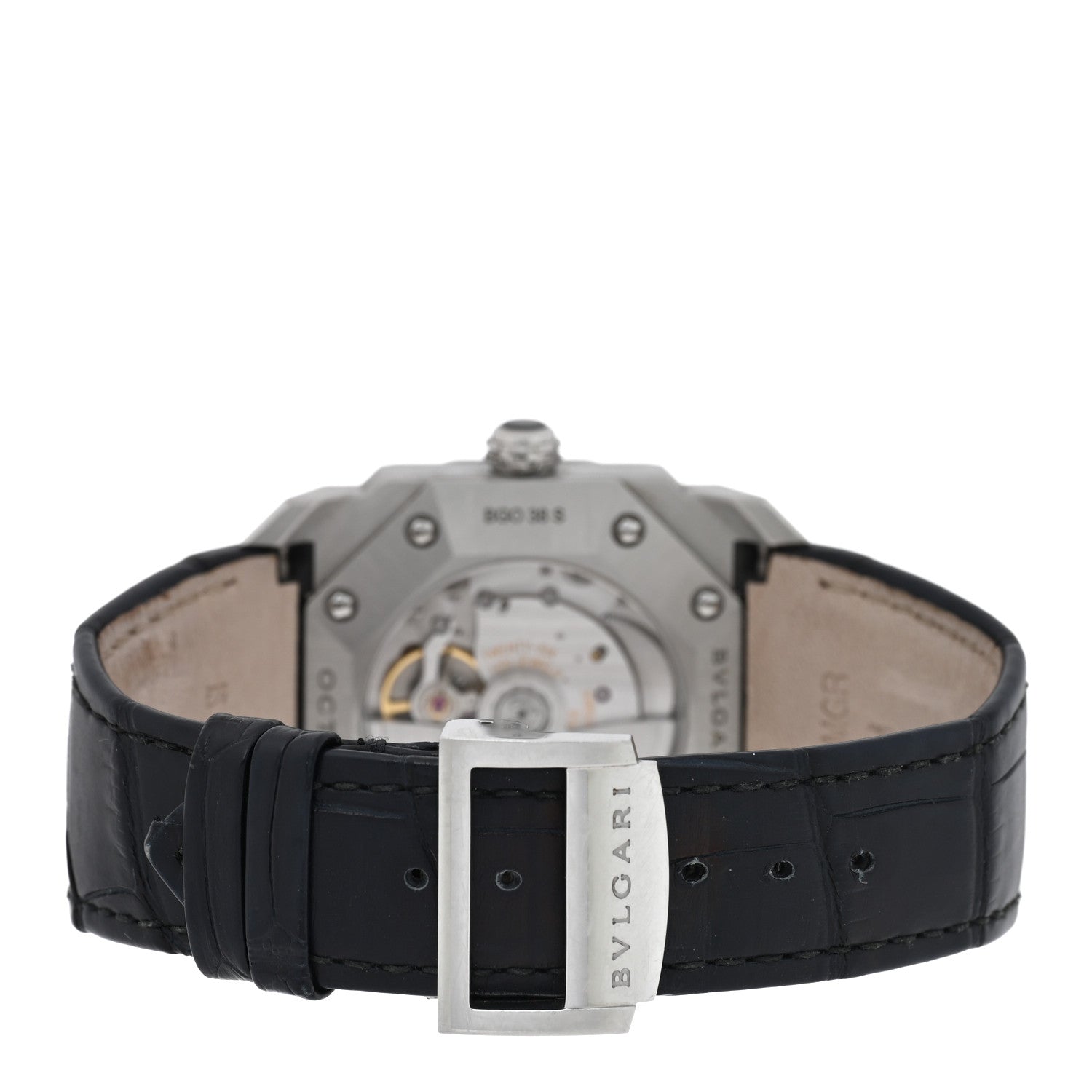 Bulgari Stainless Steel Alligator 38mm Octo Automatic Watch Blue 3 of 6