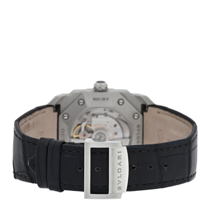 Bulgari Stainless Steel Alligator 38mm Octo Automatic Watch Blue 3 of 6
