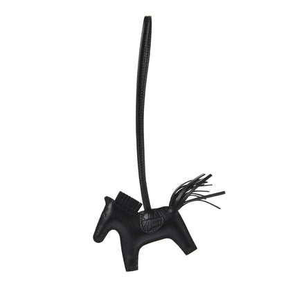 Hermes Milo Lambskin Matte Alligator Touch Grigri Rodeo Horse Bag Charm PM So Black 1 of 4