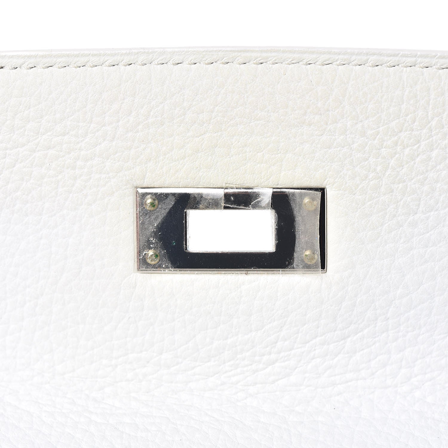 Hermes Taurillon Clemence Toile Kelly Retourne 32 White 14 of 40