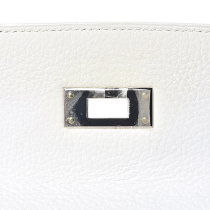 Hermes Taurillon Clemence Toile Kelly Retourne 32 White 14 of 40
