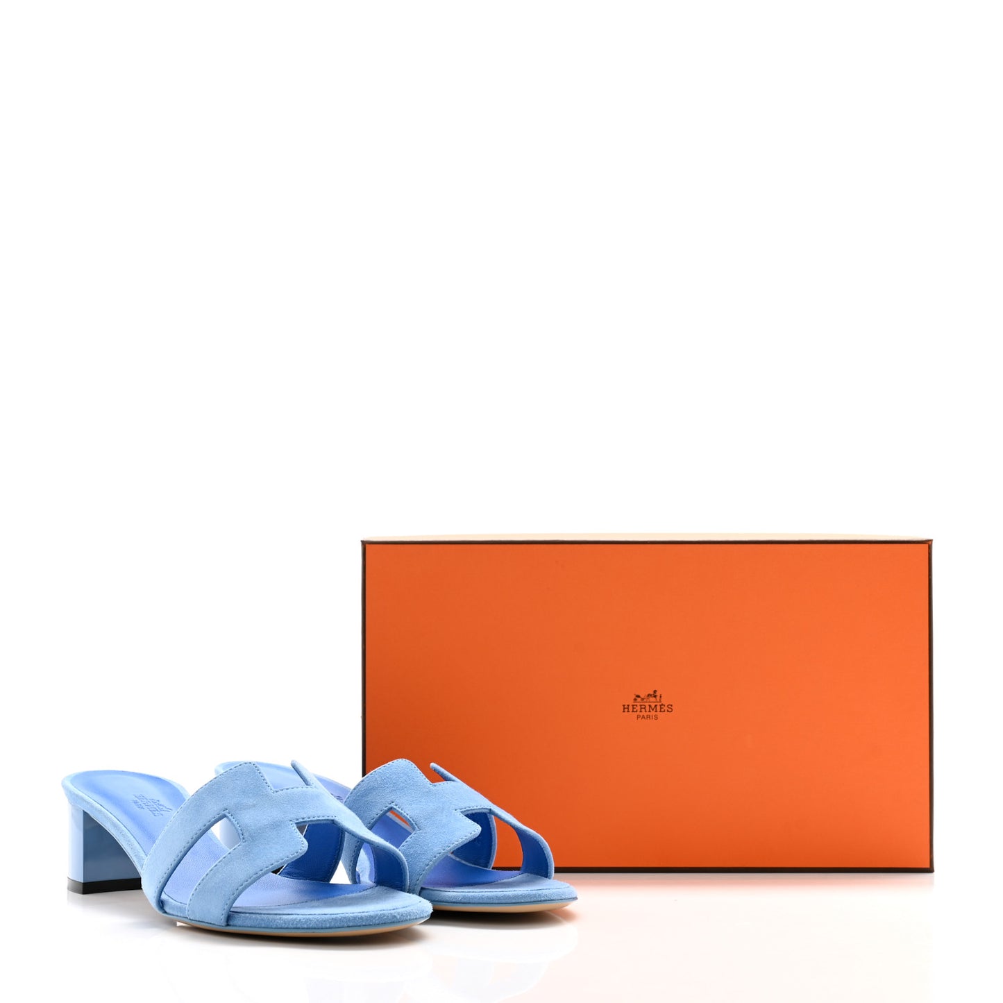 Suede Goatskin Oasis Sandals 38.5 Bleu Cameo