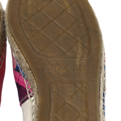 Chanel Fabric Patent CC Espadrilles 38 Multicolor Black 7 of 11