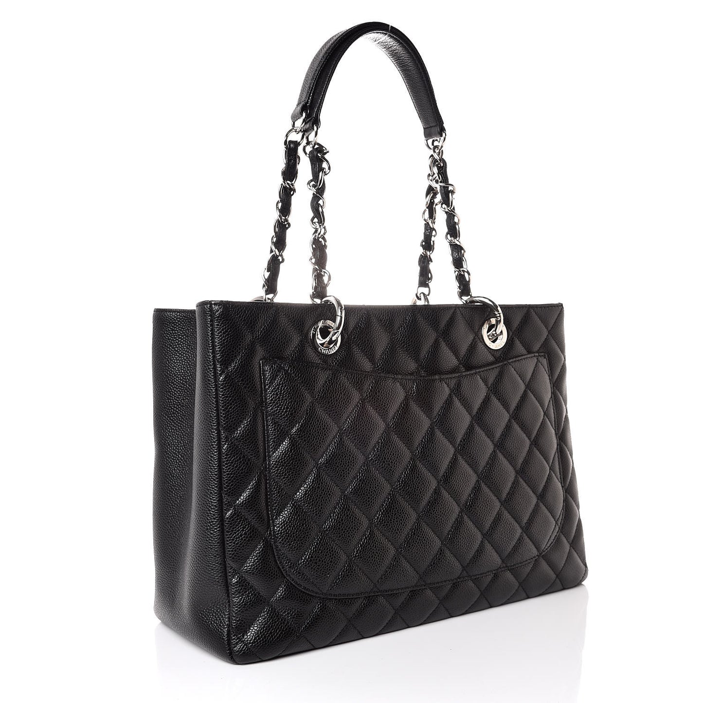 Caviar Quilted Grand Shopping Tote GST Black