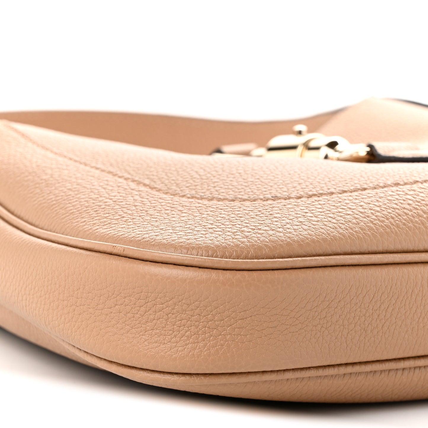 Grained Calfskin Web Medium Jackie 1961 Hobo Taupe