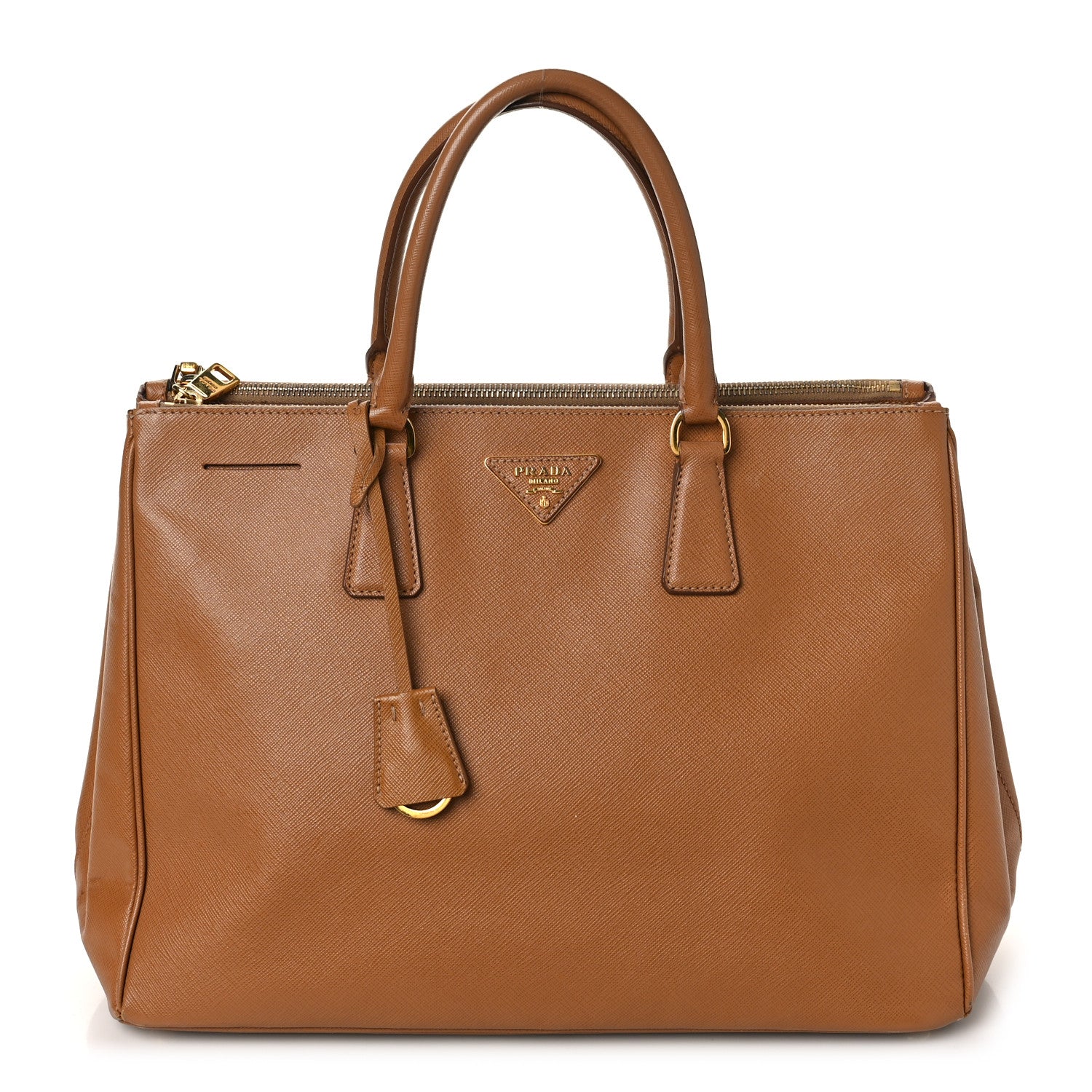 Prada Saffiano Large Galleria Double Zip Tote Caramel 1 of 10