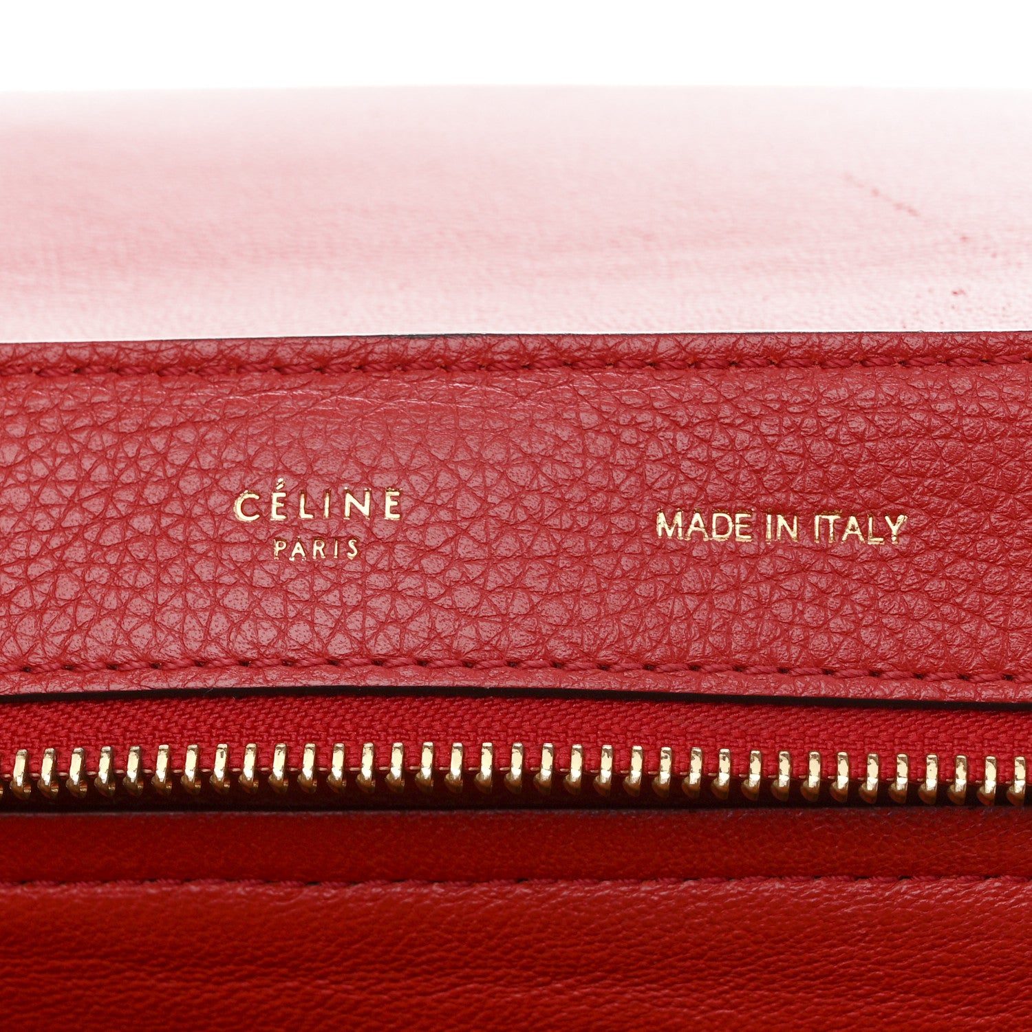 Celine Drummed Calfskin Suede Medium Trapeze Coquelicot 6 of 18