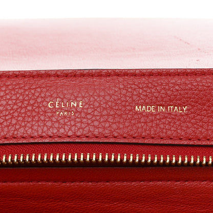 Celine Drummed Calfskin Suede Medium Trapeze Coquelicot 6 of 18