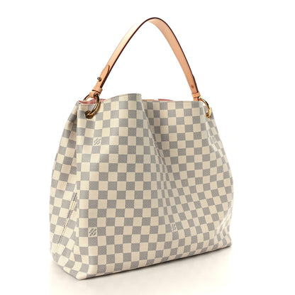 Louis Vuitton Damier Azur Graceful MM Rose Ballerine 3 of 8
