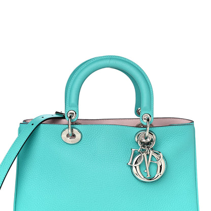 Christian Dior Bullcalf Medium Diorissimo Tote Turquoise 9 of 15